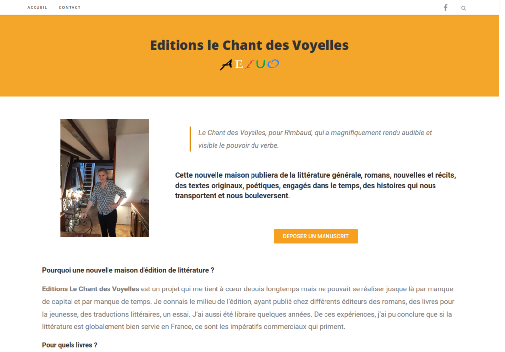 création de site Site Editions le chant des voyelles par 2CA Web